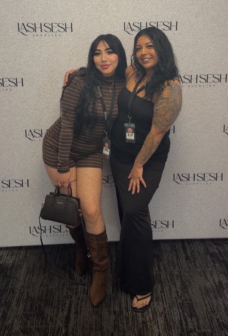 Michelle with another lash artist at the Lash Sesh event